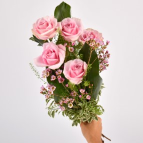 BOUQUET DE ROSES ROSE PALE