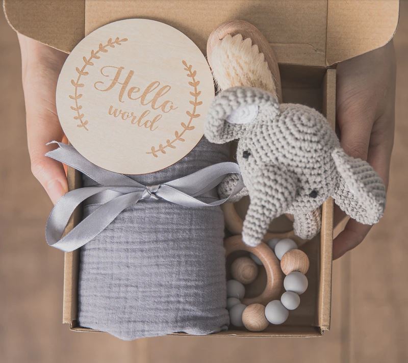 ENSEMBLE CADEAU ELEPHANT POUR BEBE 