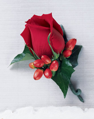 BOUTONNIERE UNE SIMPLE ROSE