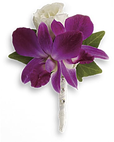 BOUTONNIERE FUCHSIA EN FRAICHEUR