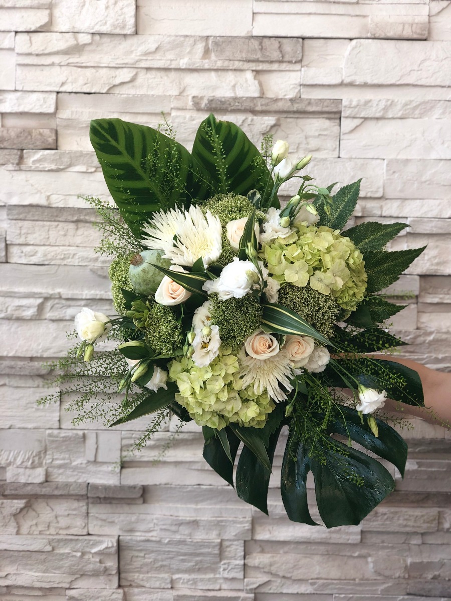 BOUQUET EXOTIQUE EN BLANC